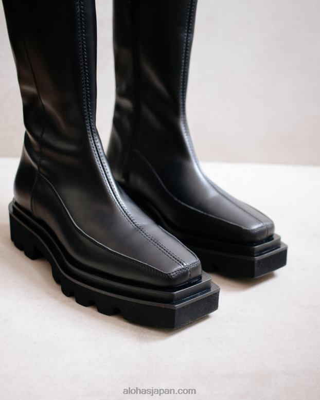 Alohas 黒 42TFH272 女性 ブロック - 黒のレザーブーツ