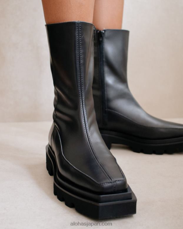 Alohas 黒 42TFH272 女性 ブロック - 黒のレザーブーツ