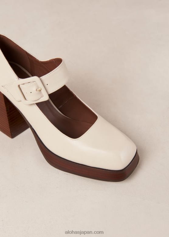 Alohas クリーム 42TFH284 女性 オレゴン - ホワイトレザーパンプス