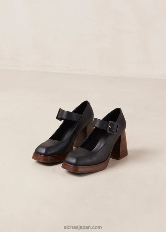 Alohas 黒 42TFH285 女性 オレゴン - ブラックレザーパンプス