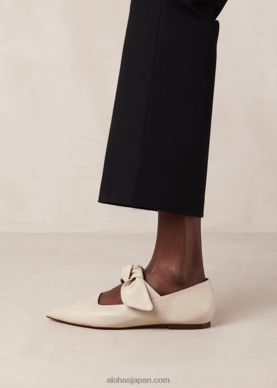 Alohas クリーム 42TFH289 女性 Fossil - ホワイトレザーバレエシューズ