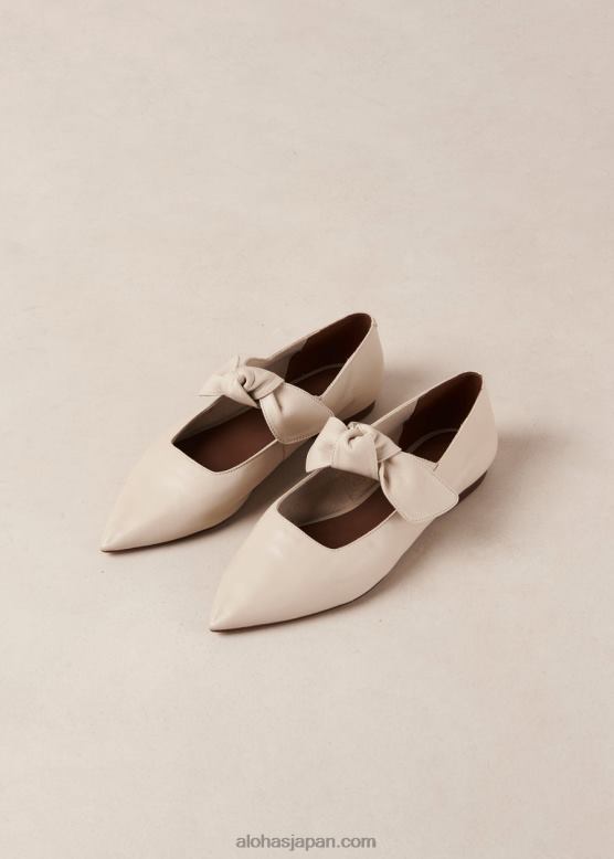 Alohas クリーム 42TFH289 女性 Fossil - ホワイトレザーバレエシューズ