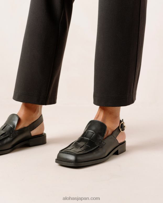 Alohas 黒 42TFH307 女性 abe braided - 黒のレザーローファー