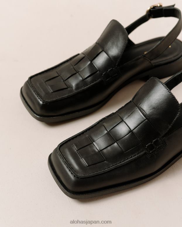 Alohas 黒 42TFH307 女性 abe braided - 黒のレザーローファー