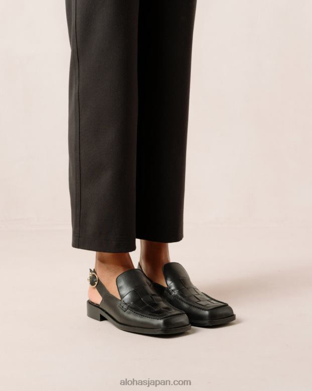 Alohas 黒 42TFH307 女性 abe braided - 黒のレザーローファー