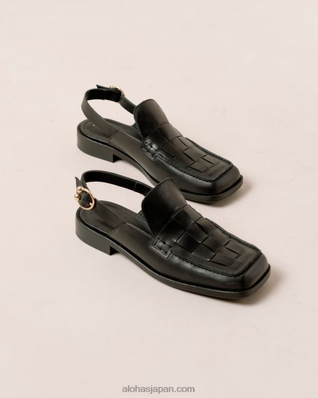 Alohas 黒 42TFH307 女性 abe braided - 黒のレザーローファー