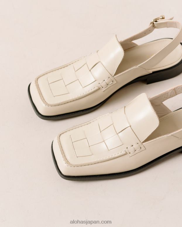 Alohas クリーム 42TFH308 女性 abe braided - ホワイトレザーローファー