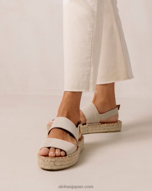 Alohas ダブルストラップ キャメル 42TFH325 女性 ダブルストラップ - ベージュ スエード エスパドリーユ