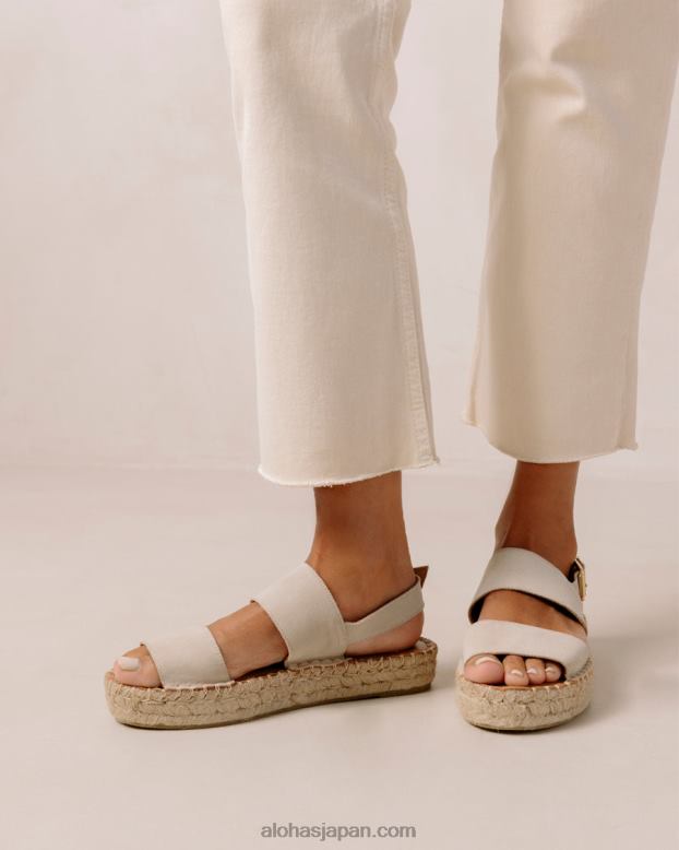 Alohas ダブルストラップ キャメル 42TFH325 女性 ダブルストラップ - ベージュ スエード エスパドリーユ