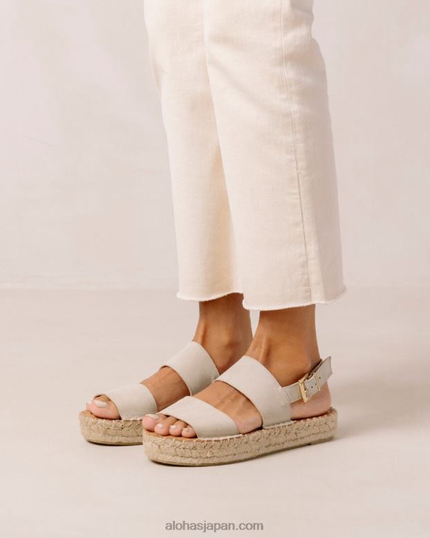 Alohas ダブルストラップ キャメル 42TFH325 女性 ダブルストラップ - ベージュ スエード エスパドリーユ