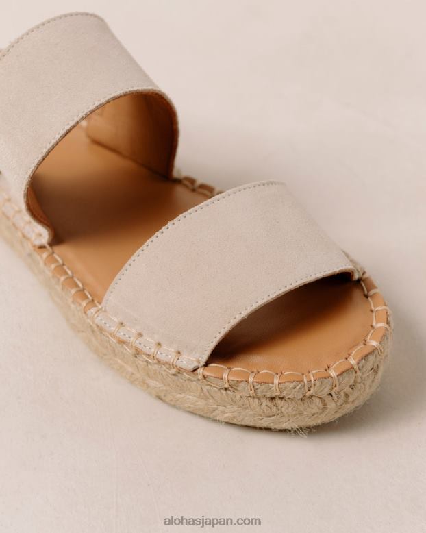 Alohas ダブルストラップ キャメル 42TFH325 女性 ダブルストラップ - ベージュ スエード エスパドリーユ
