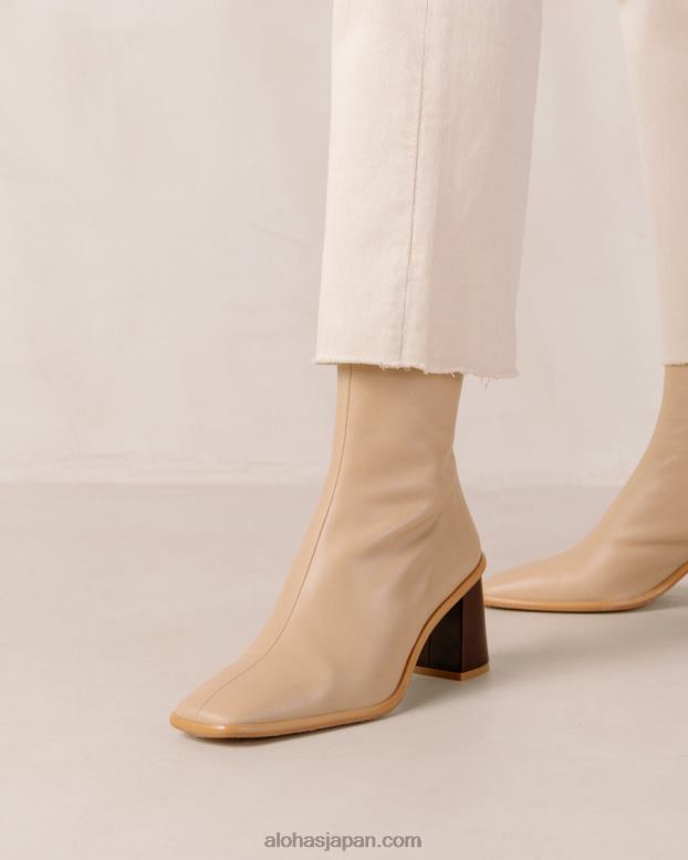 Alohas ストーンベージュ 42TFH343 女性 West Cape ヴィンテージ - ベージュ レザー ブーツ