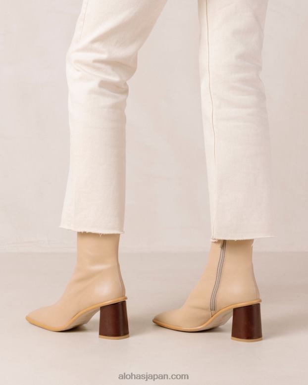 Alohas ストーンベージュ 42TFH343 女性 West Cape ヴィンテージ - ベージュ レザー ブーツ