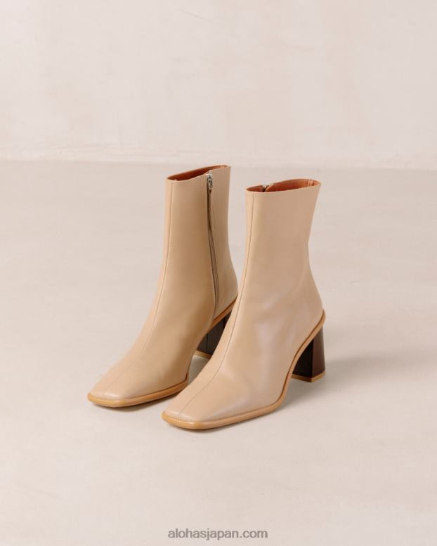 Alohas ストーンベージュ 42TFH343 女性 West Cape ヴィンテージ - ベージュ レザー ブーツ
