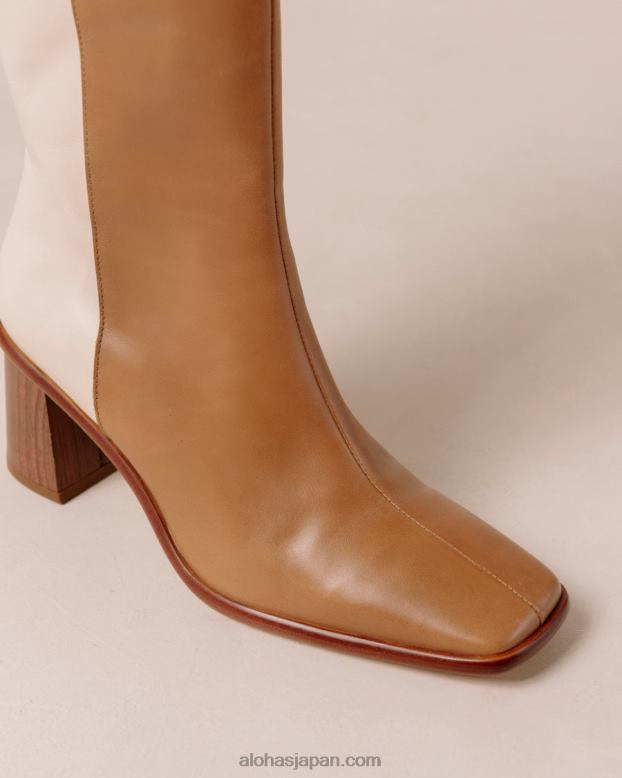 Alohas キャメルクリーム 42TFH35 女性 east - 白と茶色のレザーブーツ