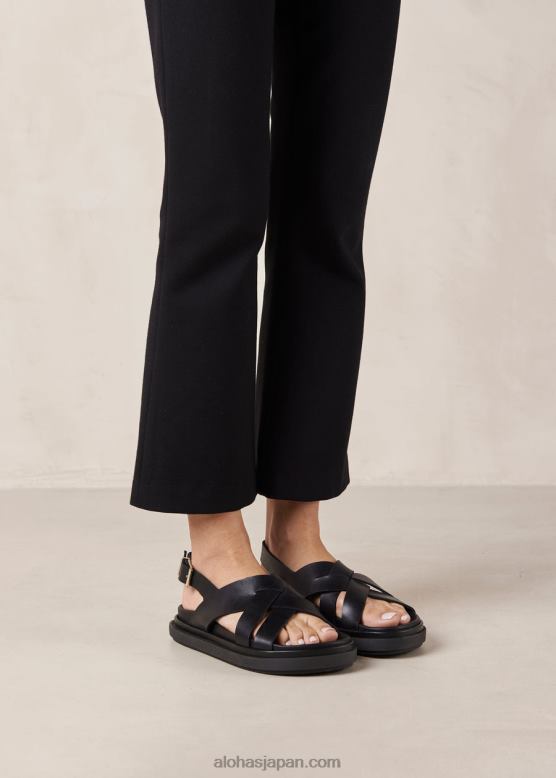 Alohas 黒 42TFH370 女性 trunca - ブラックレザーサンダル