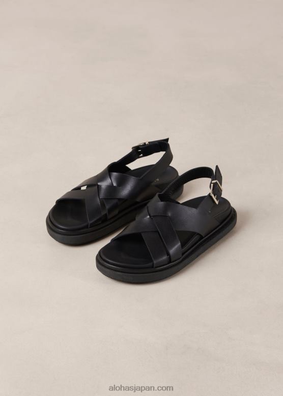Alohas 黒 42TFH370 女性 trunca - ブラックレザーサンダル