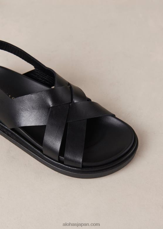Alohas 黒 42TFH370 女性 trunca - ブラックレザーサンダル