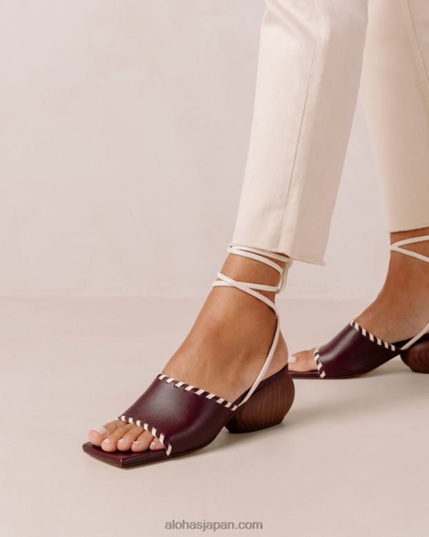 Alohas ワイン ブルゴーニュ 42TFH373 女性 キティ - 赤いレザーサンダル