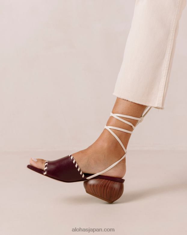 Alohas ワイン ブルゴーニュ 42TFH373 女性 キティ - 赤いレザーサンダル