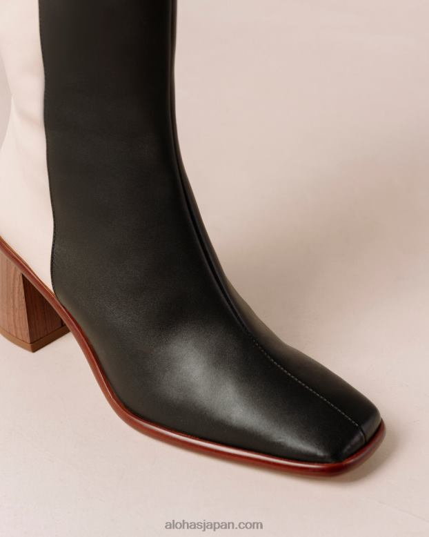 Alohas ブラッククリーム 42TFH37 女性 東 - 黒と白のブーツ