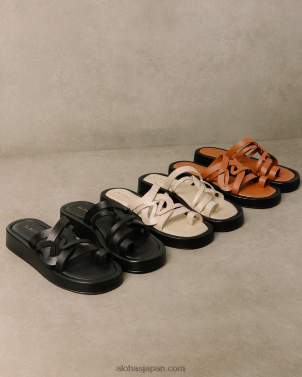 Alohas 黄褐色 42TFH423 女性 クール - ブラウン レザー サンダル