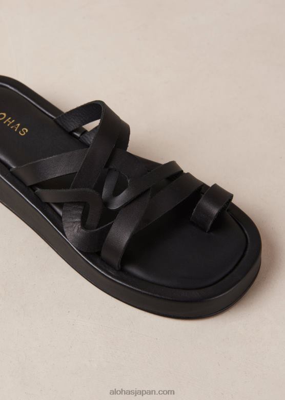 Alohas 黒 42TFH424 女性 クール - 黒のレザーサンダル