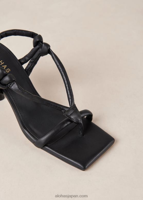 Alohas 黒 42TFH426 女性 シーラ - 黒のレザーサンダル