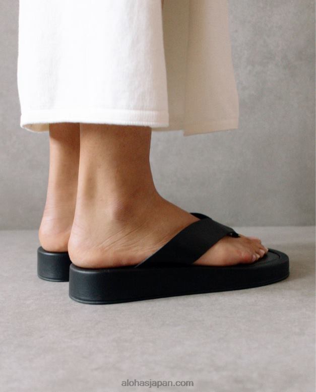Alohas 黒 42TFH450 女性 曇り - 黒のレザーサンダル