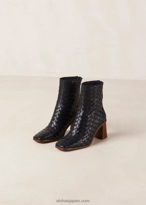 Alohas 編組黒 42TFH457 女性 ウエストブレード - 黒のレザーブーツ