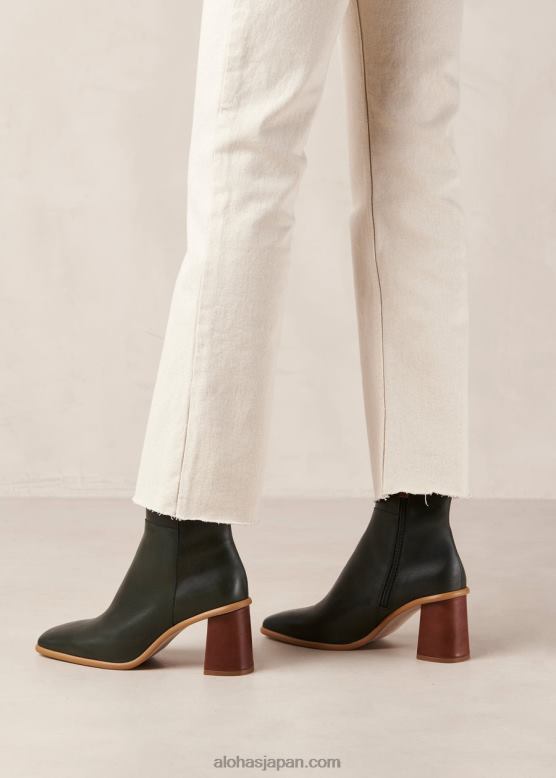 Alohas フォレストグリーン 42TFH458 女性 西 - グリーンレザーブーツ