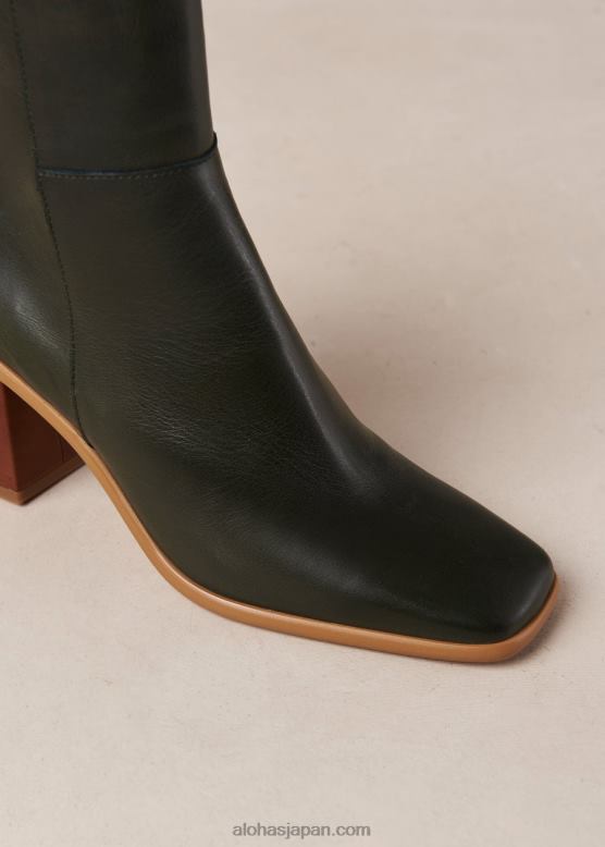 Alohas フォレストグリーン 42TFH458 女性 西 - グリーンレザーブーツ