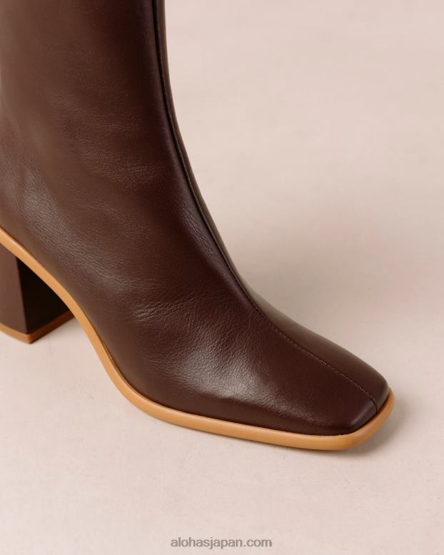 Alohas コーヒーブラウン 42TFH462 女性 西ケープ - 茶色の革のブーツ