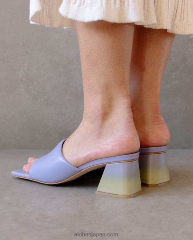 Alohas 劣化藤色まろやかな黄色 42TFH517 女性 起毛劣化© - 紫と黄色のレザーサンダル