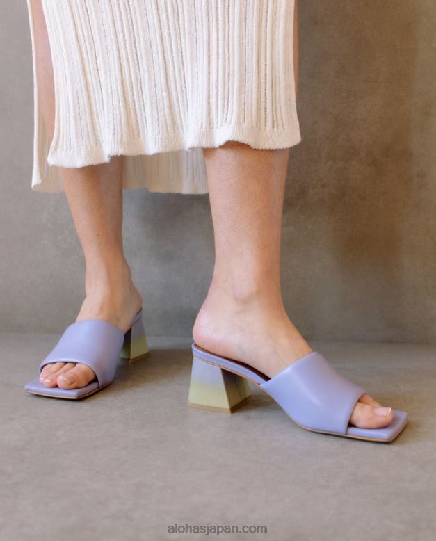 Alohas 劣化藤色まろやかな黄色 42TFH517 女性 起毛劣化© - 紫と黄色のレザーサンダル