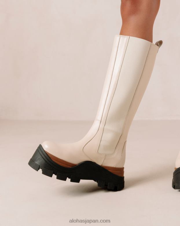 Alohas ナッツクリーム 42TFH552 女性 ロキシー・ナッティ - ホワイトレザーブーツ
