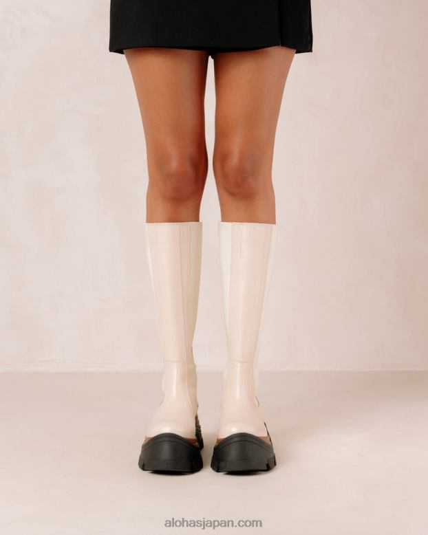 Alohas ナッツクリーム 42TFH552 女性 ロキシー・ナッティ - ホワイトレザーブーツ