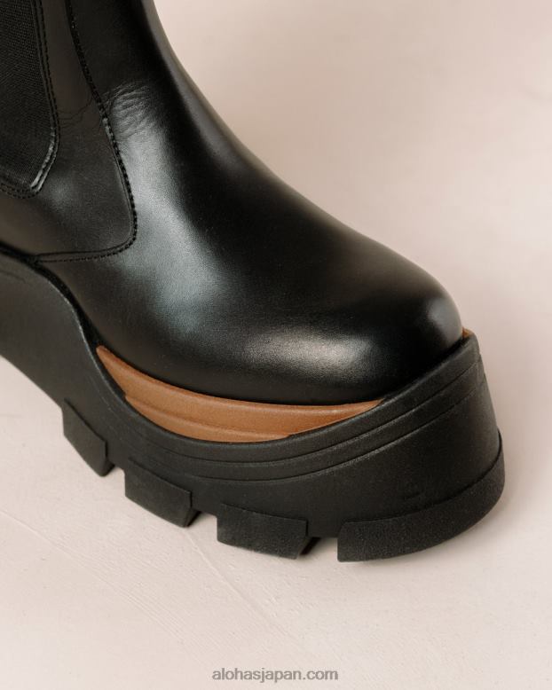 Alohas ナッツブラック 42TFH553 女性 ロキシー・ナッティ - 黒のレザーブーツ