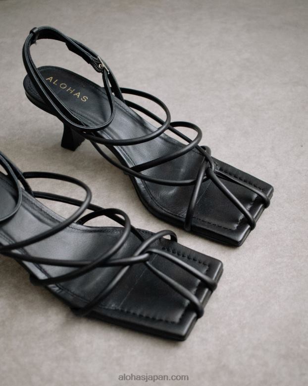 Alohas 黒 42TFH591 女性 銀座 - 黒のレザーサンダル