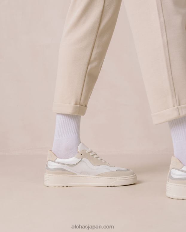 Alohas 霧 42TFH68 女性 tb.87 - 白とグレーのレザースニーカー