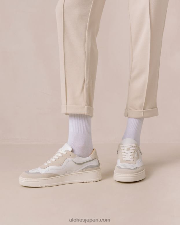 Alohas 霧 42TFH68 女性 tb.87 - 白とグレーのレザースニーカー