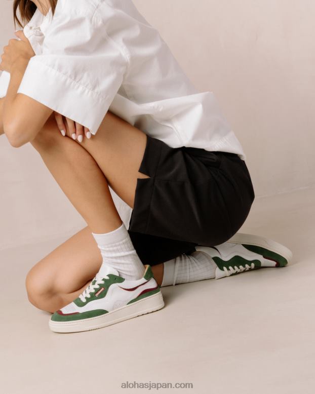 Alohas 池 42TFH70 女性 tb.87 - 白と緑のレザースニーカー