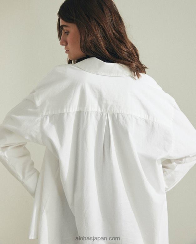 Alohas 象牙 42TFH720 女性 トロフィー - 白いコットンシャツ