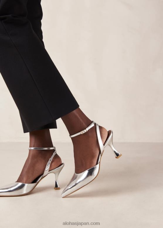 Alohas シマーシルバー 42TFH78 女性 シンデレラ シマー - シルバー レザー パンプス