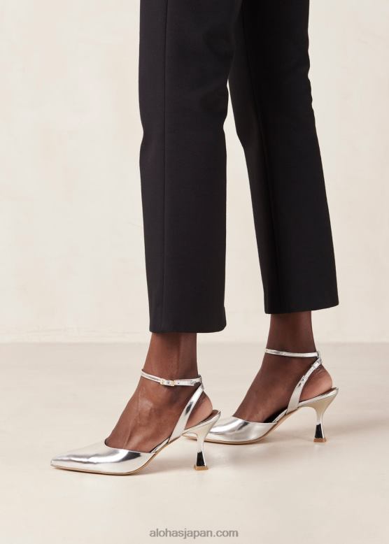 Alohas シマーシルバー 42TFH78 女性 シンデレラ シマー - シルバー レザー パンプス
