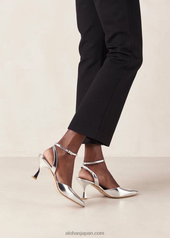 Alohas シマーシルバー 42TFH78 女性 シンデレラ シマー - シルバー レザー パンプス