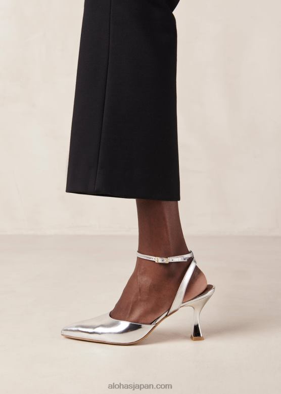 Alohas シマーシルバー 42TFH78 女性 シンデレラ シマー - シルバー レザー パンプス