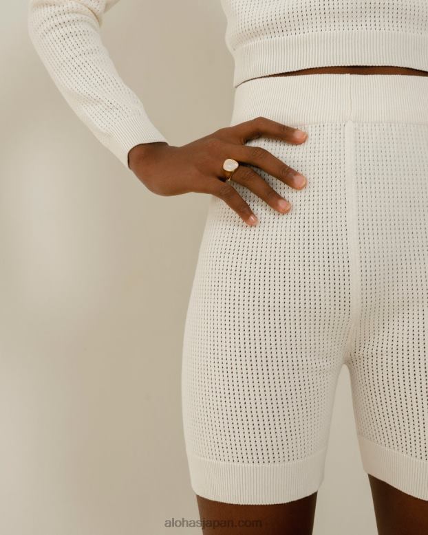 Alohas 象牙 42TFH801 女性 ルーキー - 白いニットショートパンツ