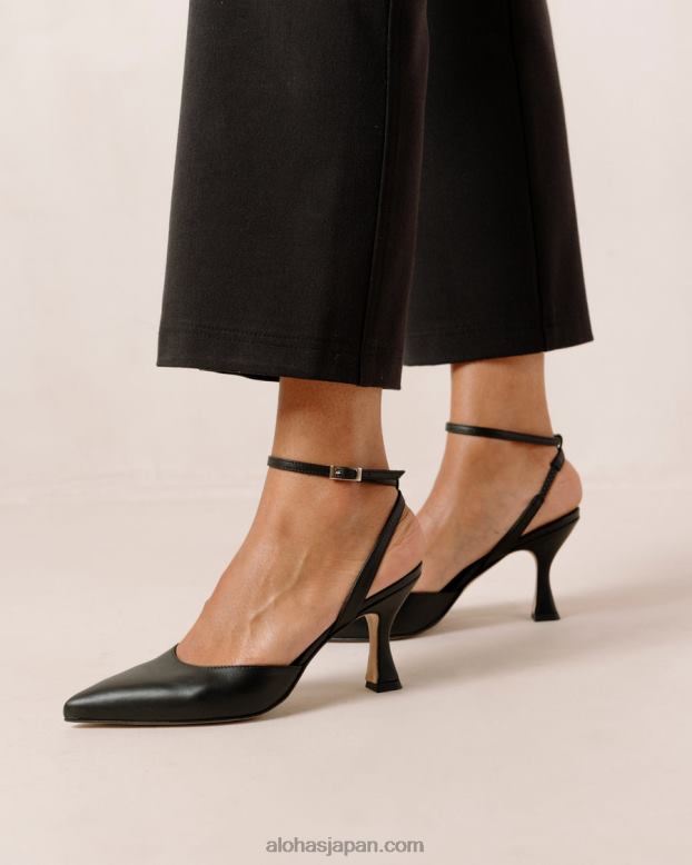 Alohas 黒 42TFH81 女性 シンデレラ - 黒のレザーパンプス