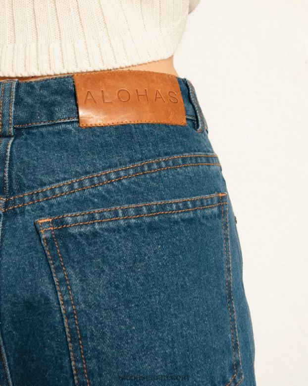 Alohas 青 42TFH816 女性 月曜日 - ブルーコットンジーンズ